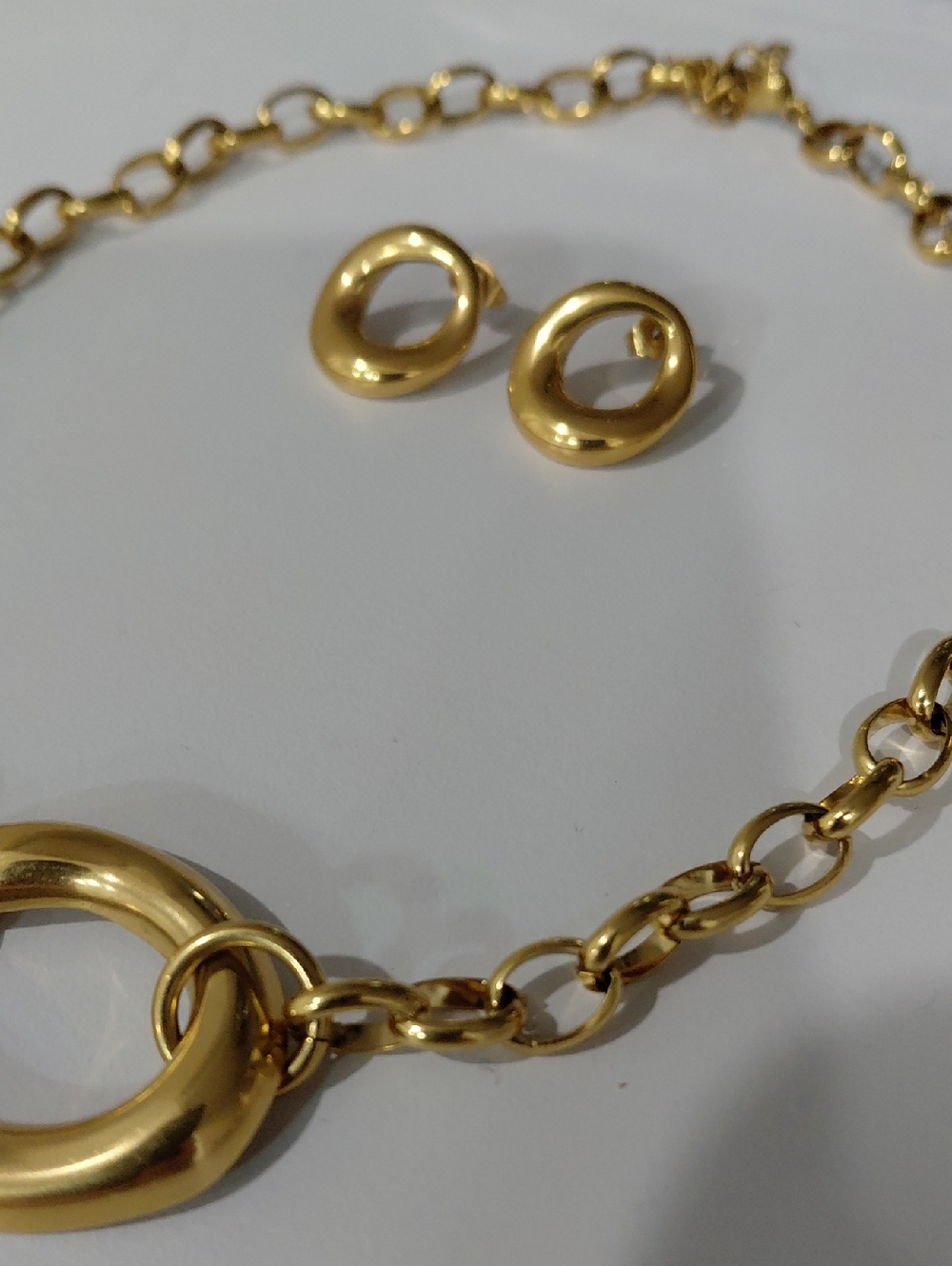 Stainless Steel Necklace And Earrings Set - Picture 3 of 8
